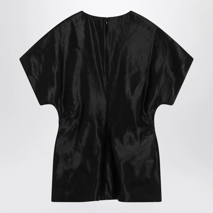 LouLou De Saison - Black T-shirt in linen and silk Brand Shirts &amp; Tops