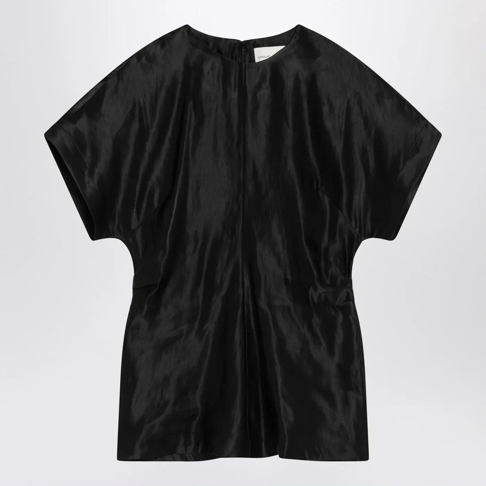 LouLou De Saison - Black T-shirt in linen and silk Brand Shirts & Tops M