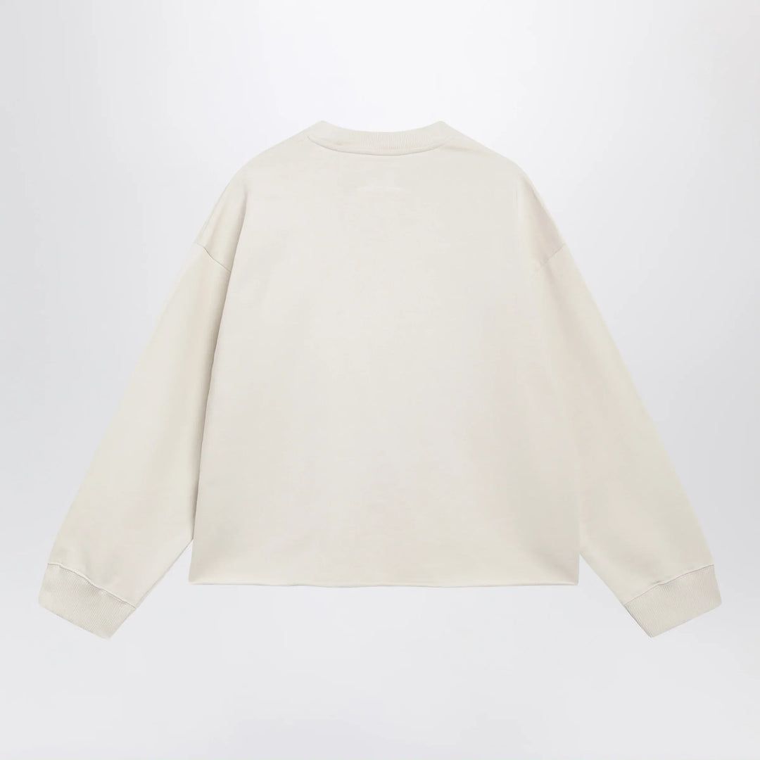 MM6 Maison Margiela - Écru fleece sweatshirt with logo print Brand Shirts &amp; Tops