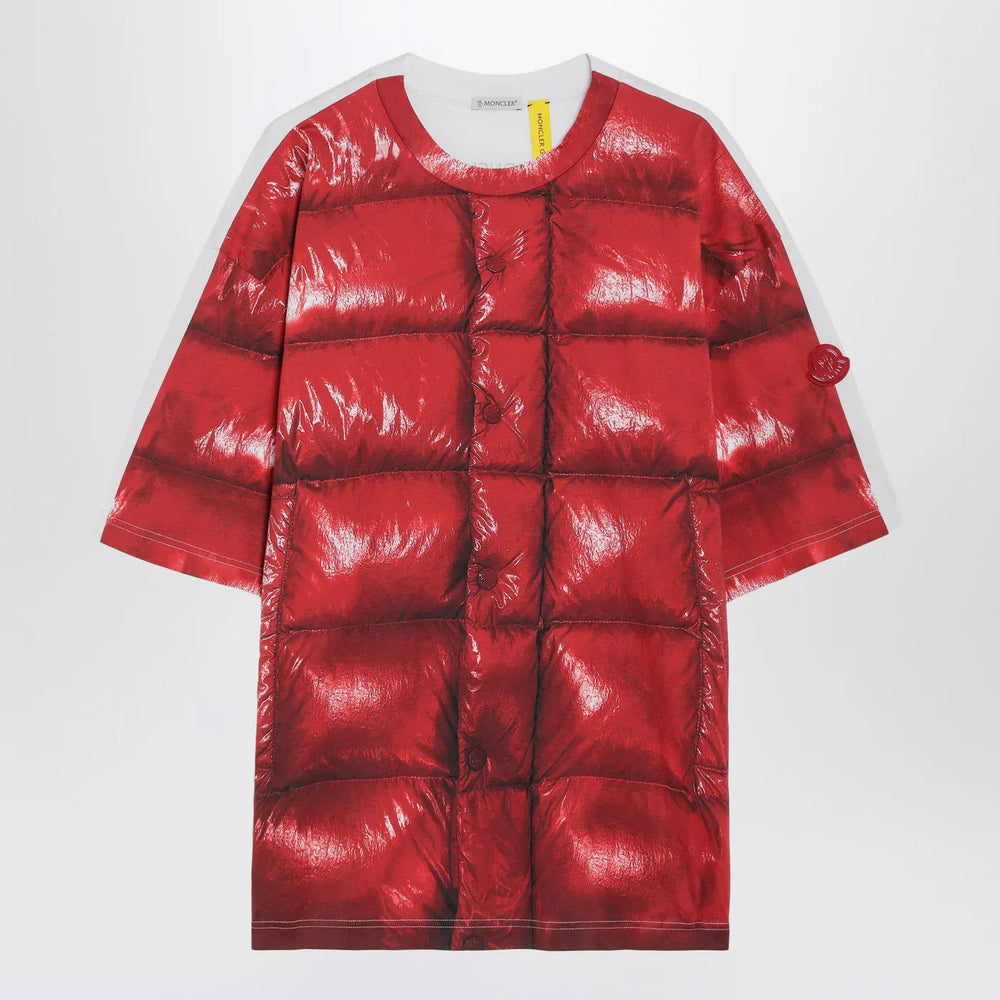 Moncler X A$AP Rocky - Red cotton T-shirt with digital print Brand Shirts & Tops M