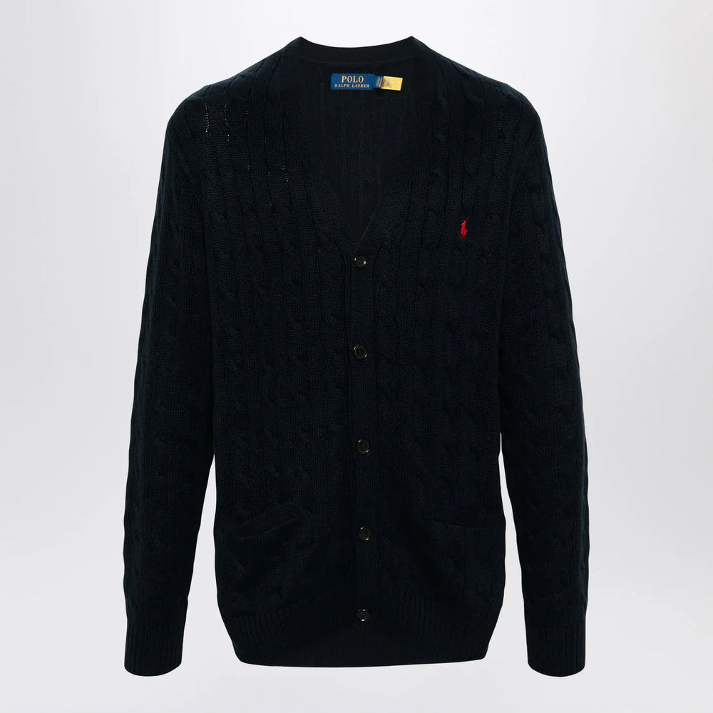 Polo Ralph Lauren - Navy blue cable-knit cotton cardigan Brand Shirts & Tops XL