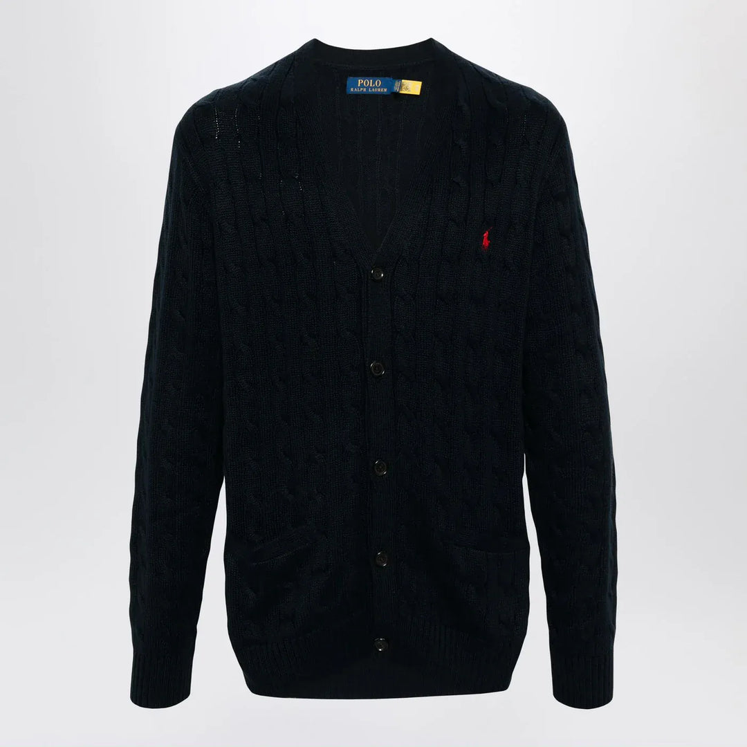 Polo Ralph Lauren - Navy blue cable-knit cotton cardigan Brand Shirts &amp; Tops XL