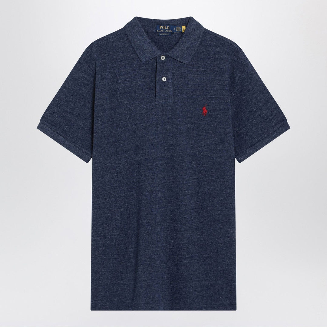 Shirts & Tops Polo Ralph Lauren - Navy mélange cotton Custom Slim-Fit polo shirt Brand