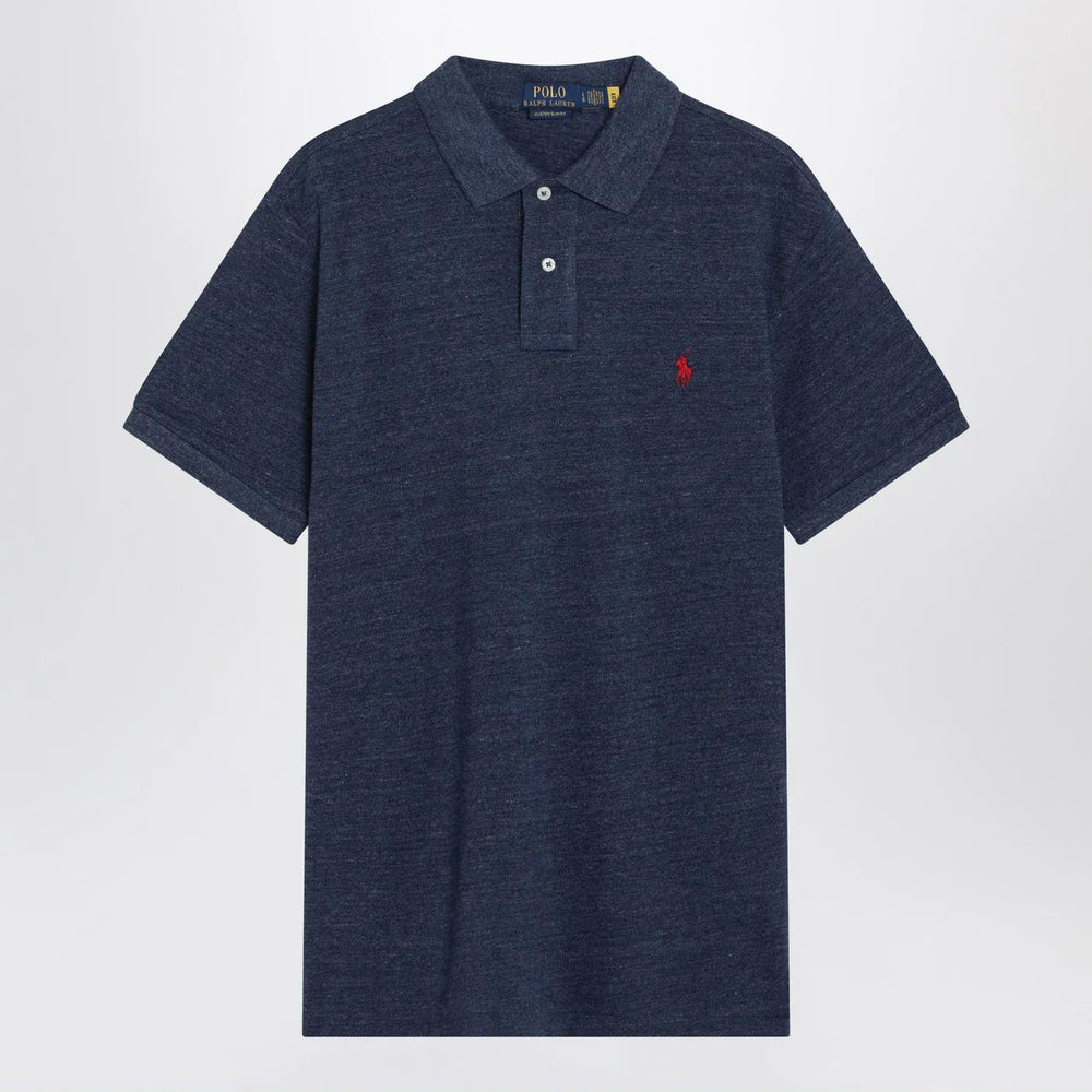 Polo Ralph Lauren - Navy mélange cotton Custom Slim-Fit polo shirt Brand Shirts & Tops S