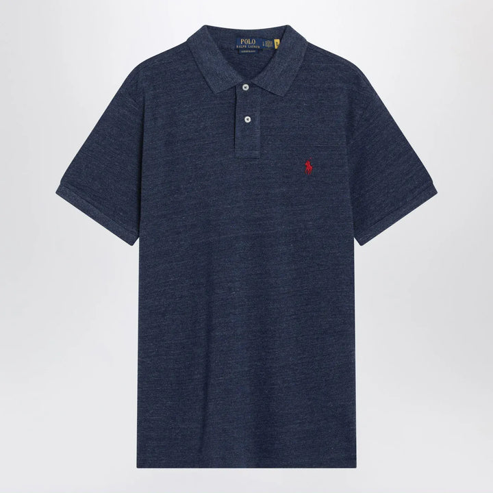 Polo Ralph Lauren - Navy mélange cotton Custom Slim-Fit polo shirt Brand Shirts &amp; Tops S