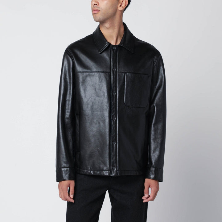 Shirts &amp; Tops 48 IT Salvatore Santoro - Black leather overshirt Brand
