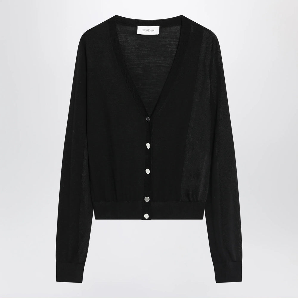 Sportmax - Black wool cardigan Brand Shirts & Tops L