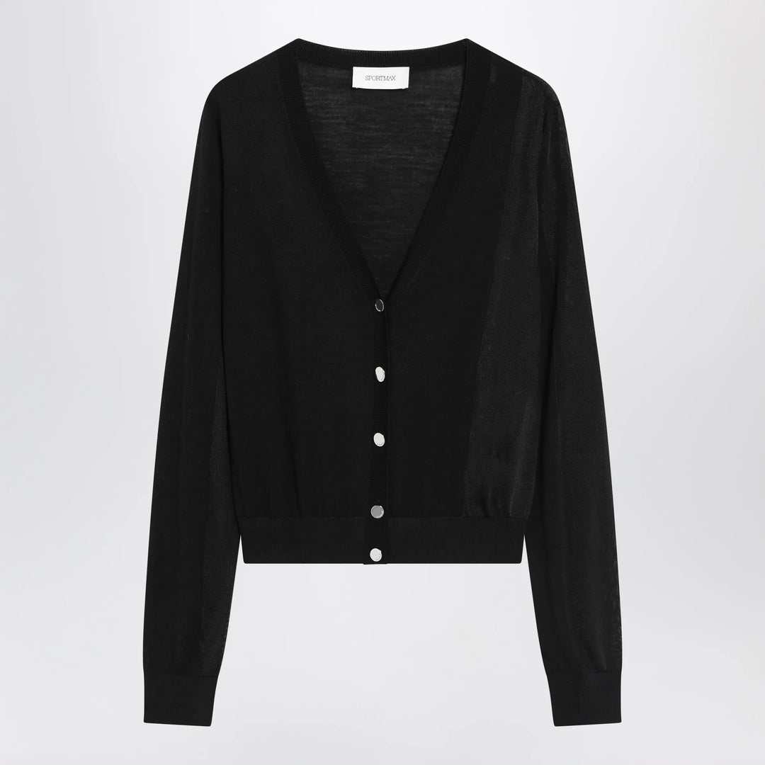 Sportmax - Black wool cardigan Brand Shirts &amp; Tops L