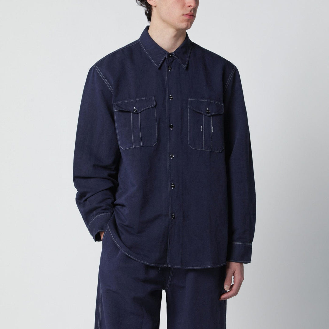 Shirts & Tops STUDIO NICHOLSON - Louro shirt indigo blue in cotton and linen Brand