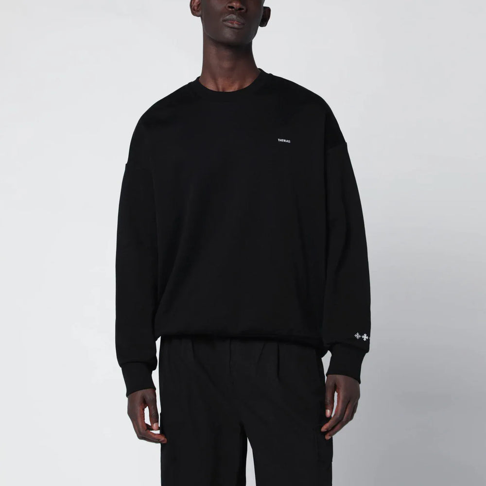 TATRAS - Black cotton sweatshirt with embroidered logo Brand Shirts & Tops 4
