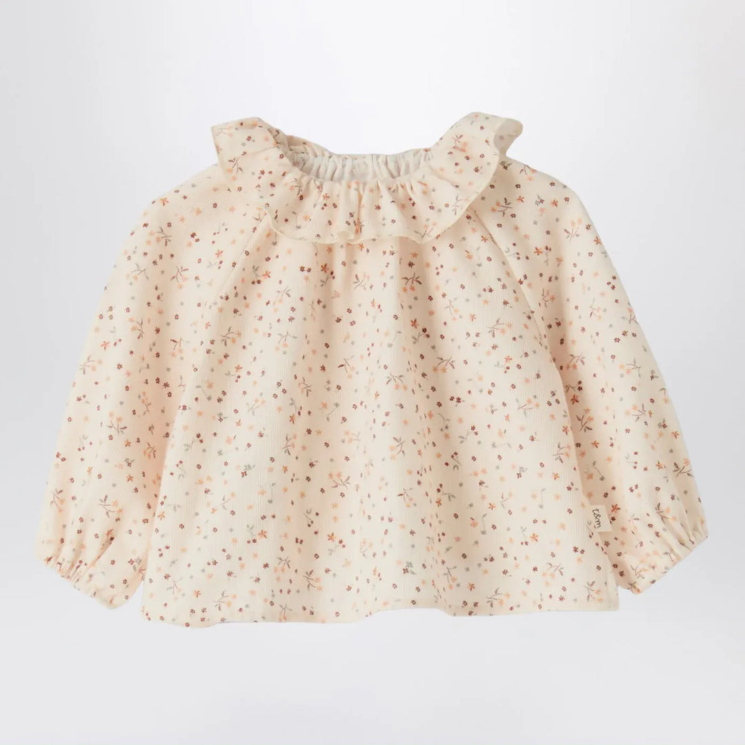 Teddy &amp; Minou - Cream blouse with floral print Brand Shirts &amp; Tops 12/18M