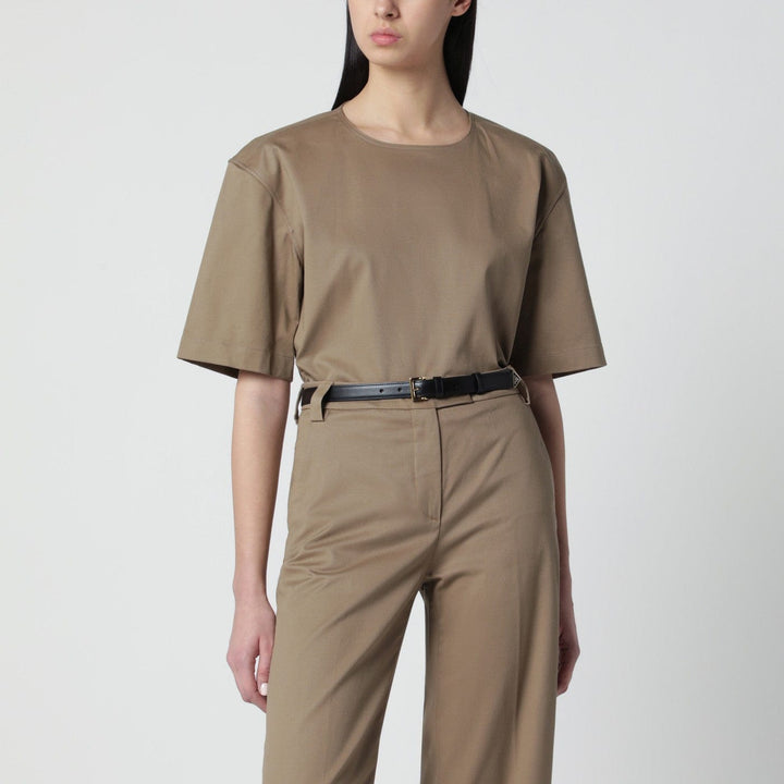 Shirts &amp; Tops TheLatest - Short-sleeve cognac cotton top Brand