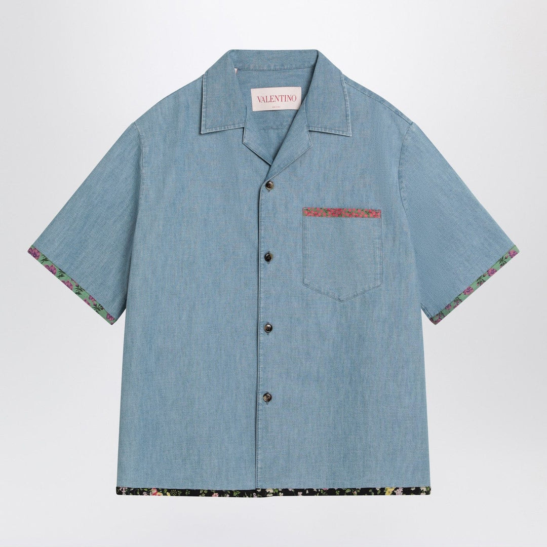 Shirts &amp; Tops Valentino - Denim shirt with floral trims Brand