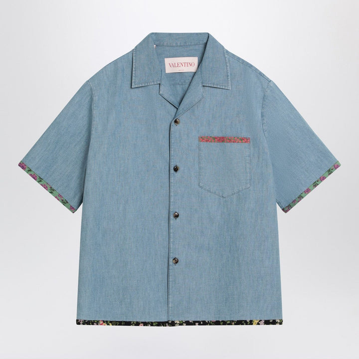 Shirts &amp; Tops Valentino - Denim shirt with floral trims Brand