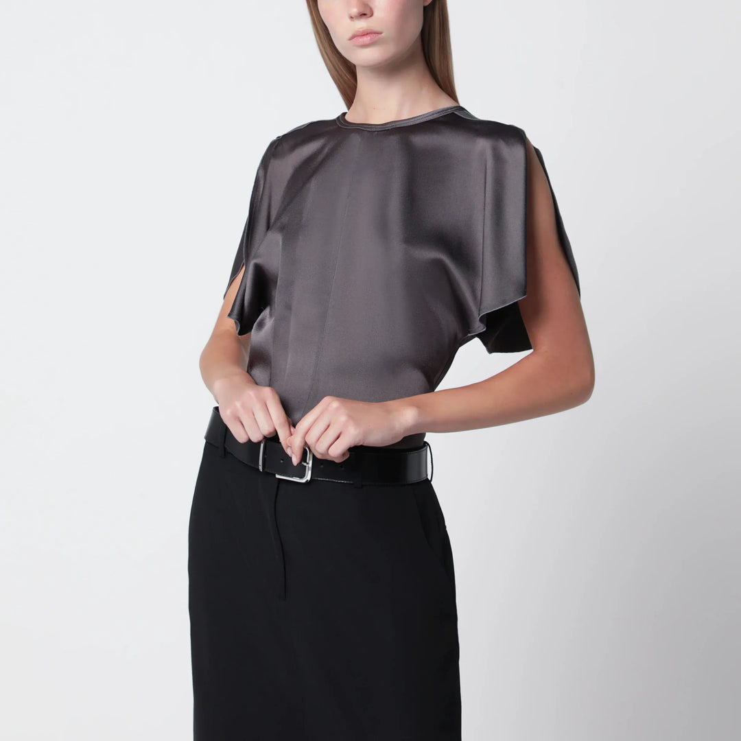 Victoria Beckham - Bela satin viscose top in Ore Brand Shirts &amp; Tops 6 UK