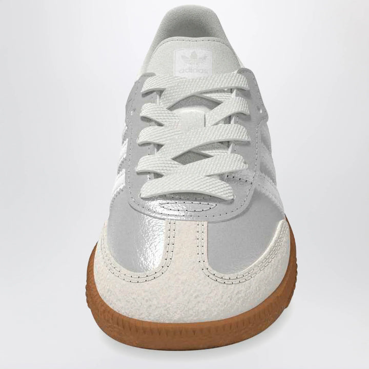 adidas Originals - Samba Silver Metallic Sneakers with Elastic Laces Brand Shoes