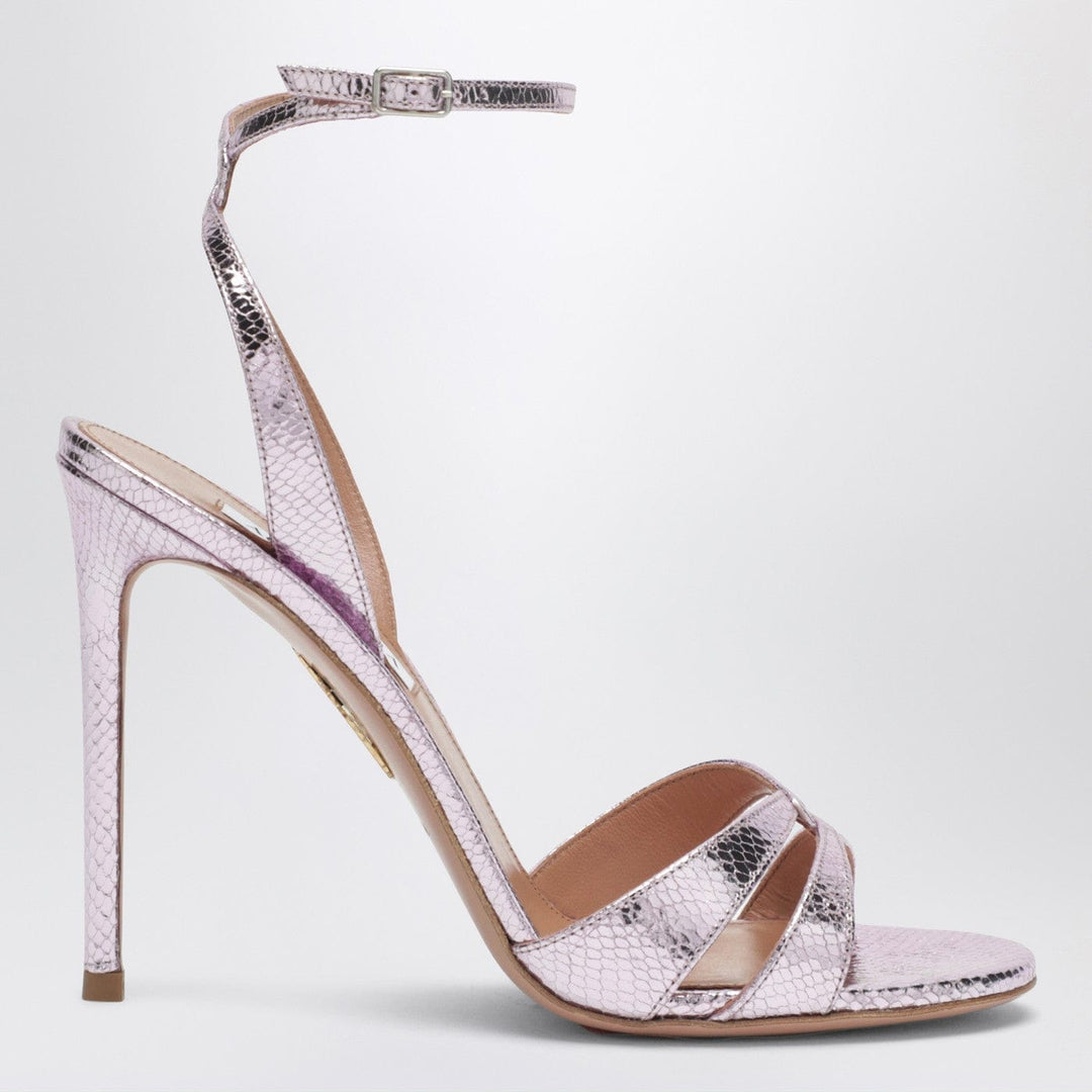 Shoes Aquazzura - You and I sandals in light blue metallic leather Brand