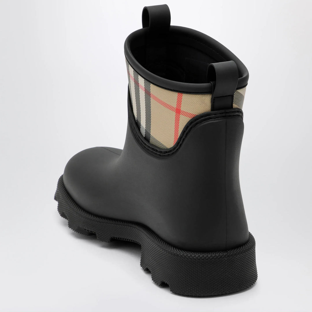 Burberry - Marsh Stamp rubber and nylon rain boots in black Brand Shoes