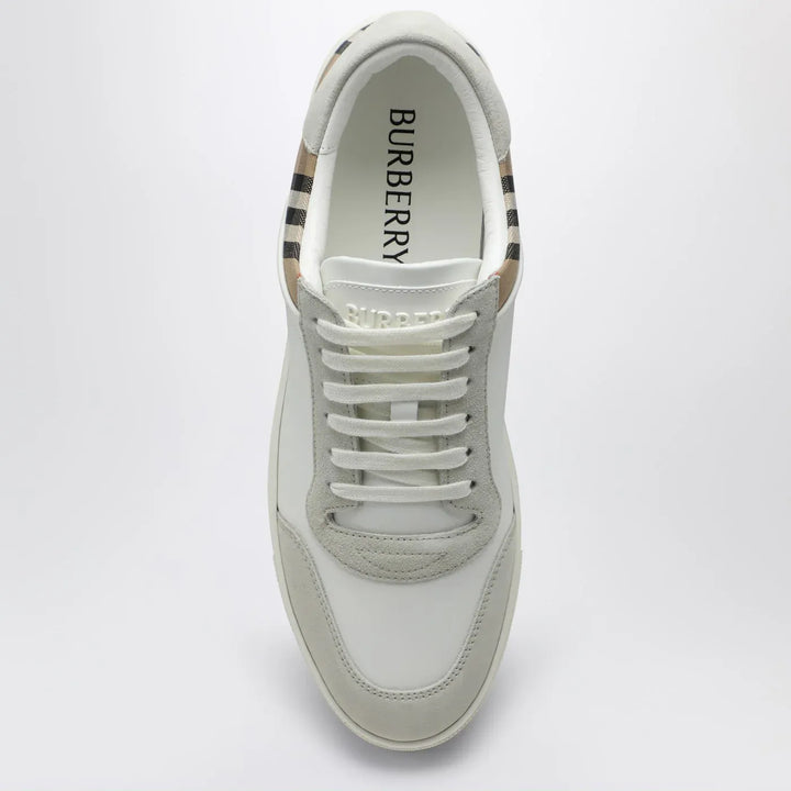 Burberry - White and Check leather Sneakers Brand Shoes