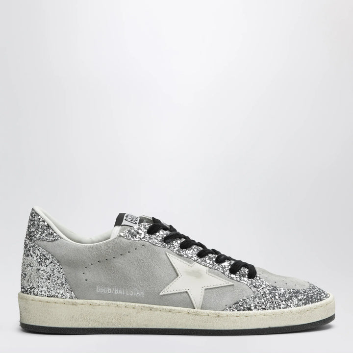 Golden Goose - Ball Star sneakers in grey/white with silver glitter Brand Shoes 38 IT