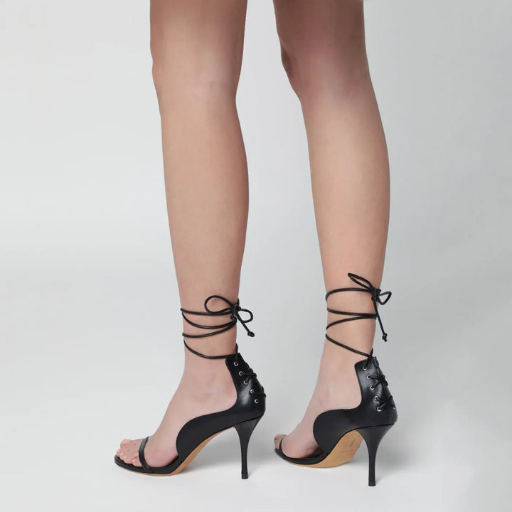 Jude - Issa black leather sandals Brand Shoes
