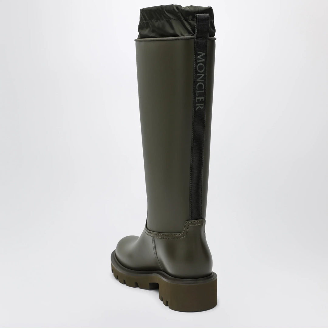 Moncler - Kickstream High waterproof rain boots in PVC green Brand Shoes