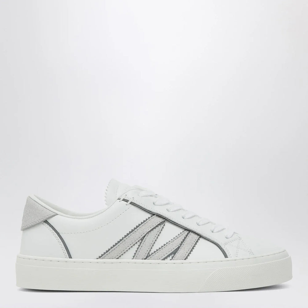 Moncler - White leather Monaco2 Sneakers Brand Shoes 37 IT