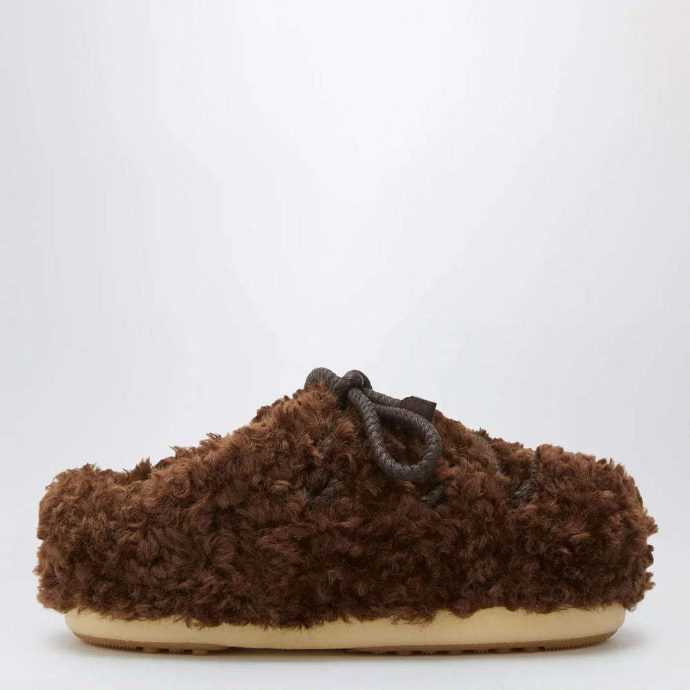 Moon Boot - Dark brown curly shearling mules Brand Shoes 35/36