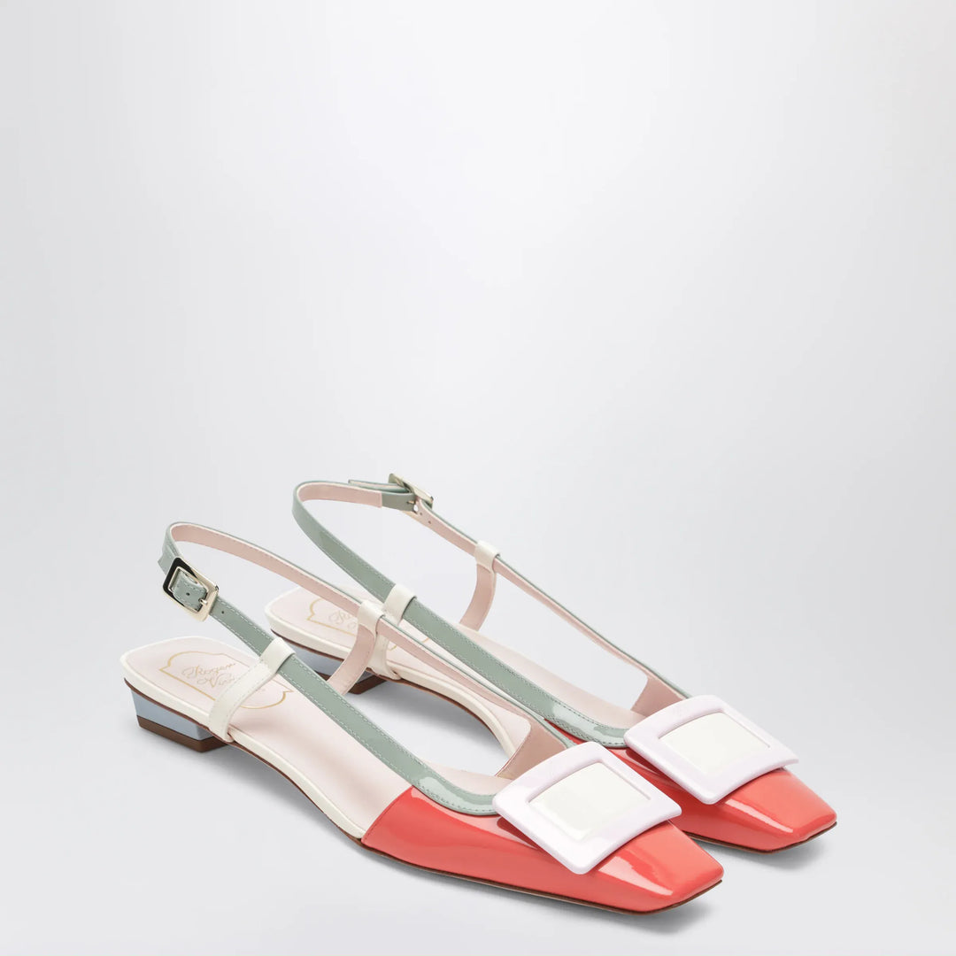 ROGER VIVIER - Multicolour Belle Vivier Slingback Ballerinas in patent leather Brand Shoes