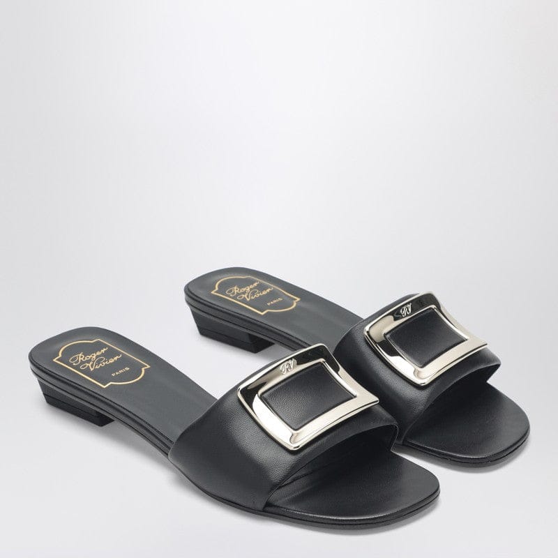 Shoes ROGER VIVIER - Square buckle leather slides - 37 IT Brand