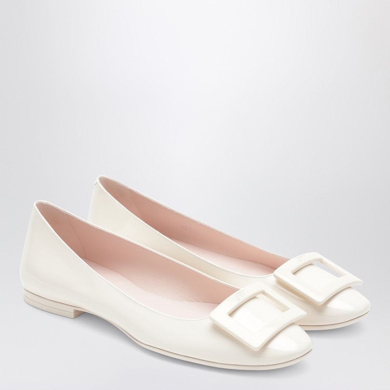 Shoes ROGER VIVIER - U Look ballet flats in ivory patent leather - 36 IT Brand
