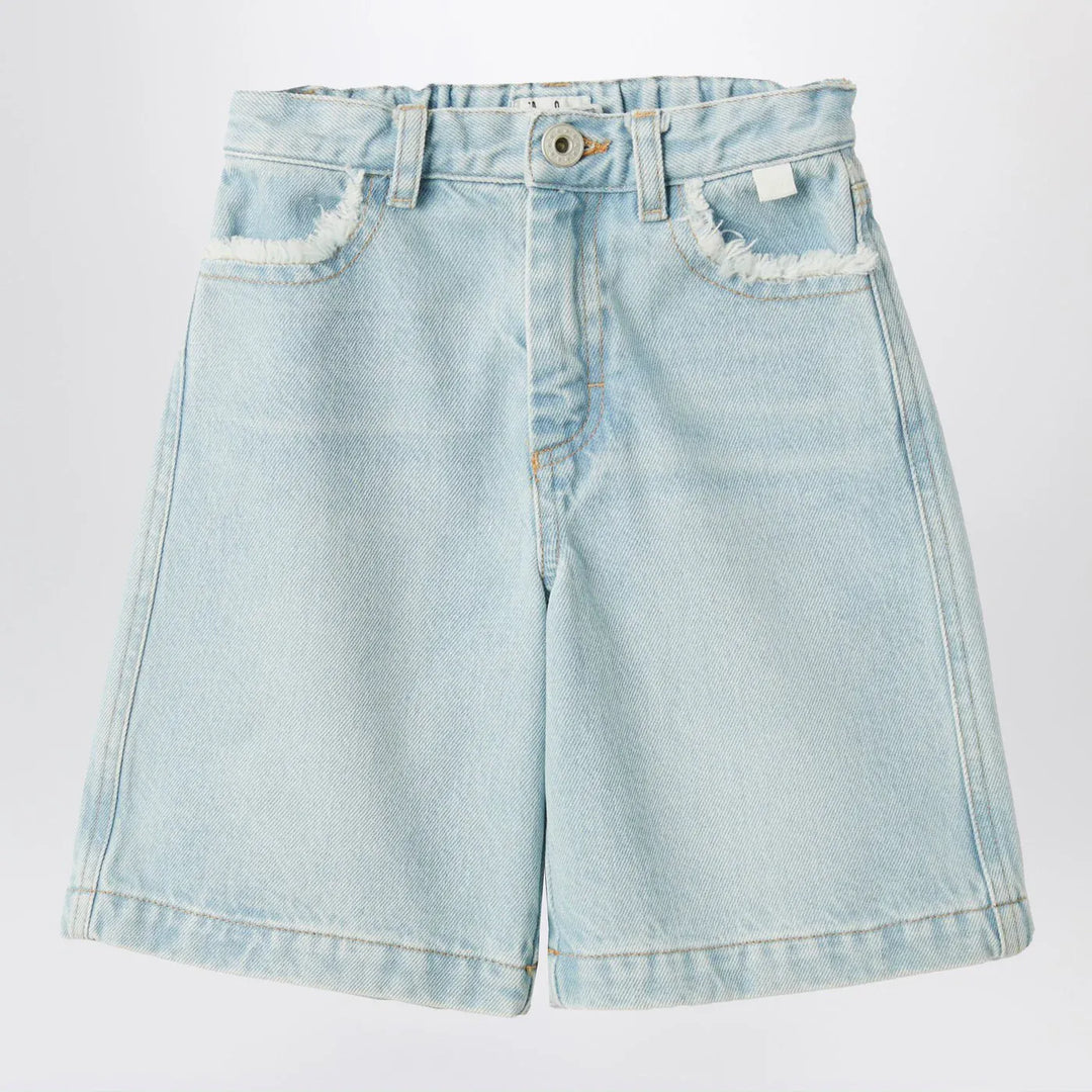 Il Gufo - Light blue denim Bermuda Brand Shorts 4A