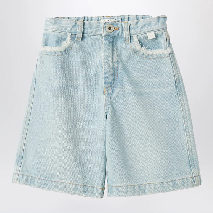 Il Gufo - Light blue denim Bermuda Brand Shorts 4A