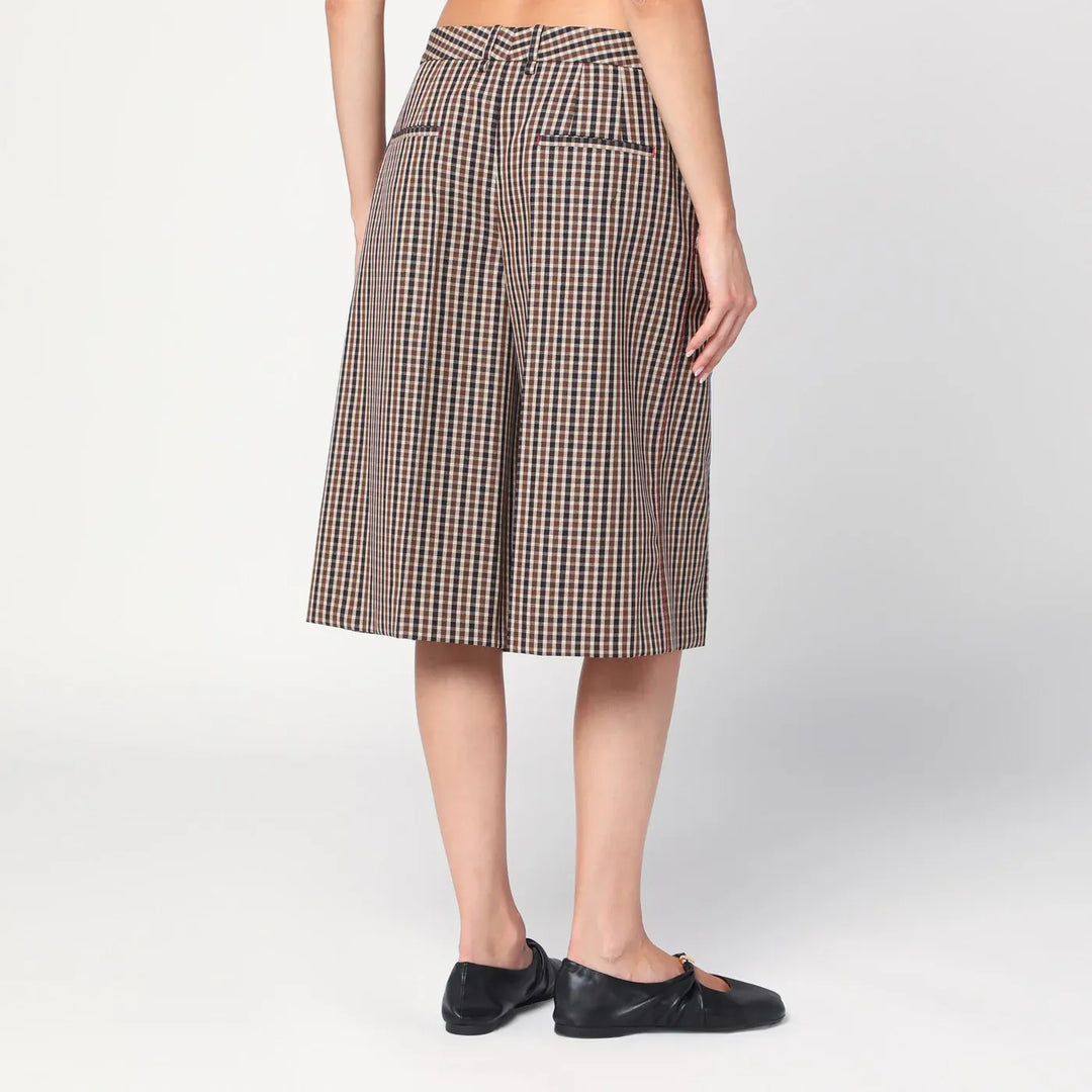 Jil Sander - Brown check wool bermuda shorts Brand Shorts 36  FR