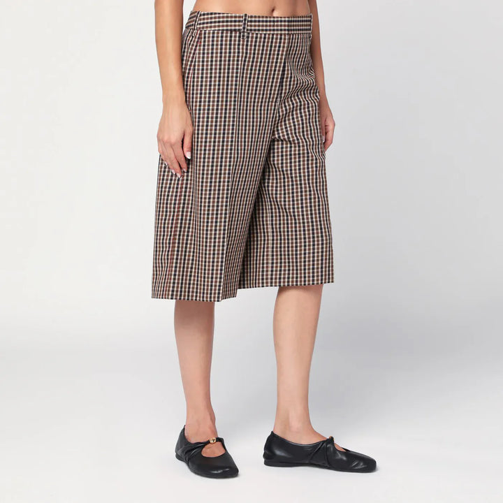 Jil Sander - Brown check wool bermuda shorts Brand Shorts 36  FR