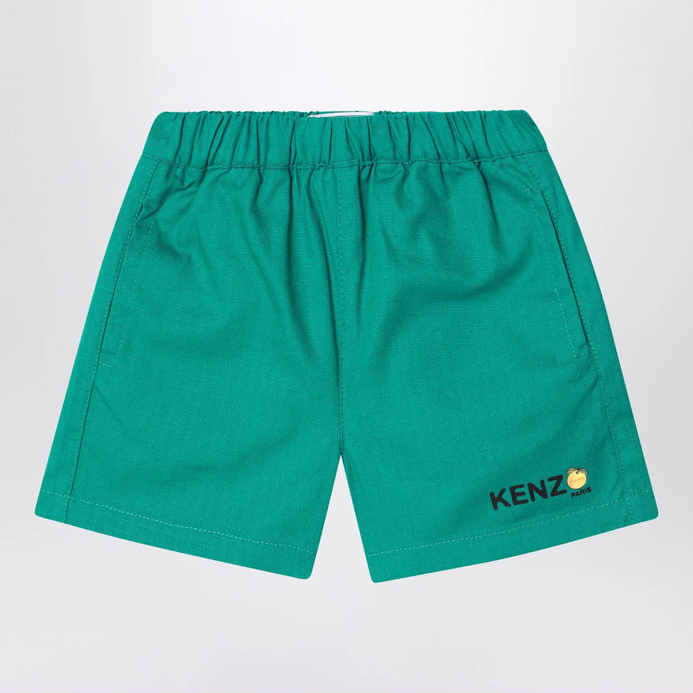 KENZO - Green cotton Shorts with logo Brand Shorts 12