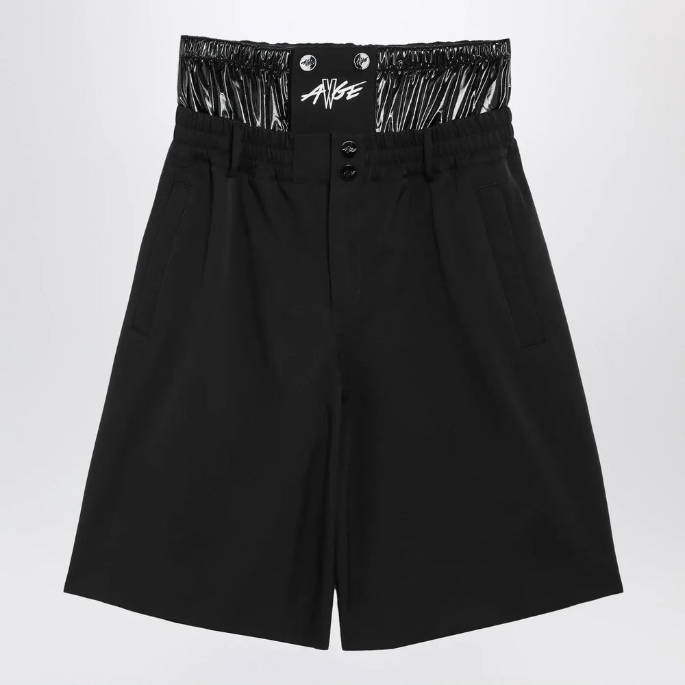 Moncler X A$AP Rocky - Black nylon blend Bermuda shorts Brand Shorts 46 IT