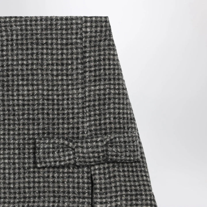 Douuod - Ebony/beige checked wool Nicaragua skirt Brand Skirts