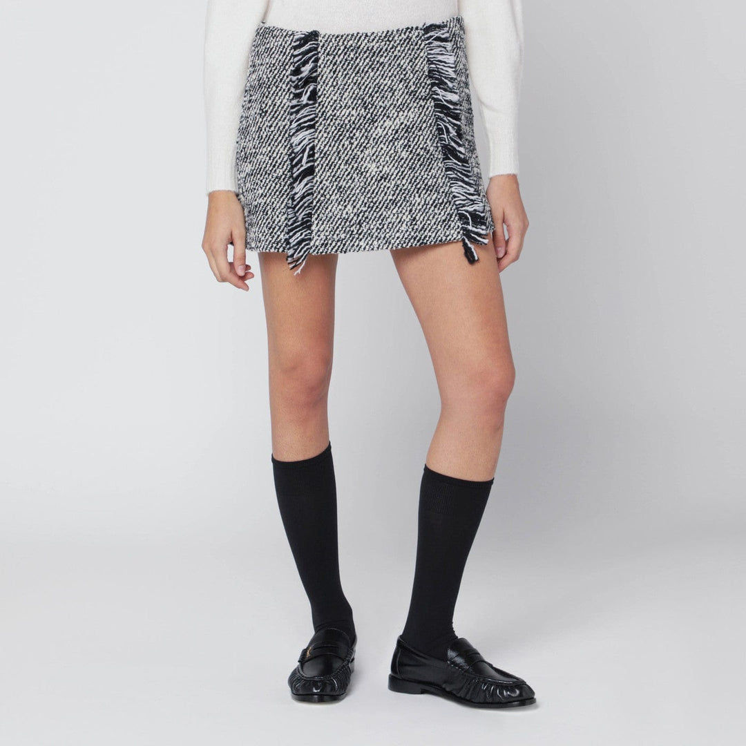 Skirts Durazzi Milano - Black/white patterned wool-blend mini skirt Brand