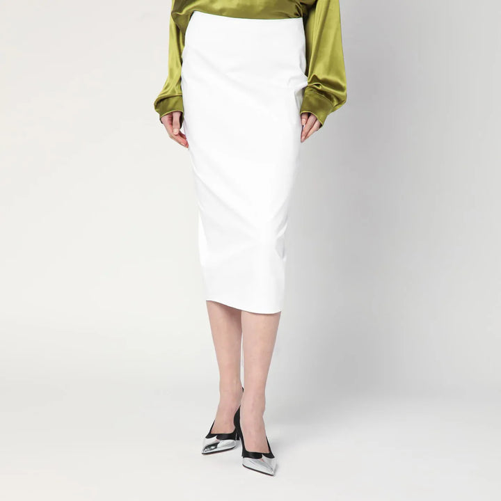 TheLatest - White cotton midi skirt Brand Skirts 44  IT