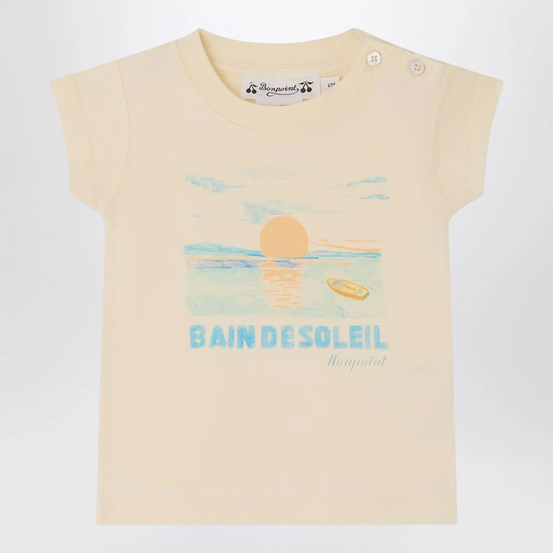 Bonpoint - T-shirt Tom ecru with Bain de Soleil print Brand T-Shirt 2Y