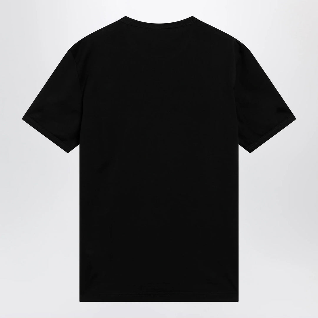 Dolce&amp;Gabbana - Cotton T-shirt with logo plaque in black Brand T-Shirt