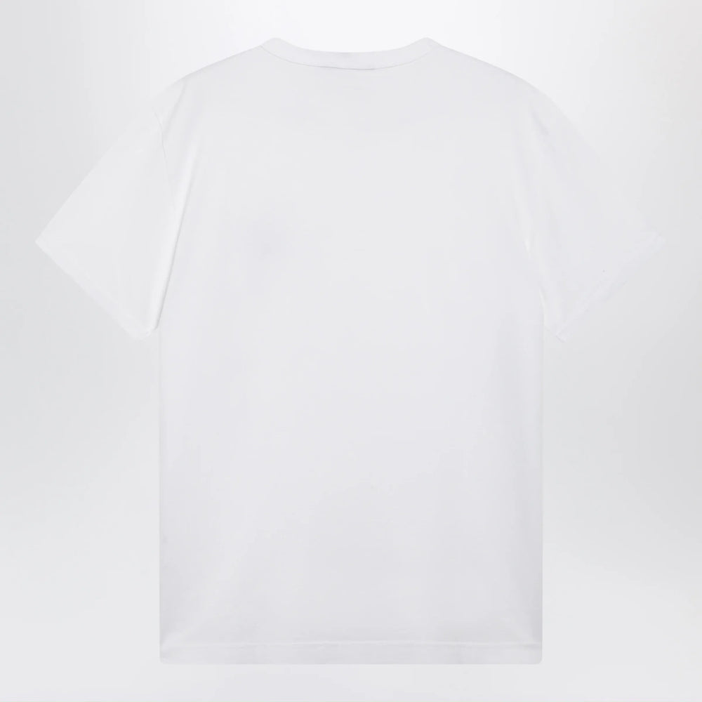 Dolce&Gabbana - Cotton T-shirt with logo plaque in optic white Brand T-Shirt
