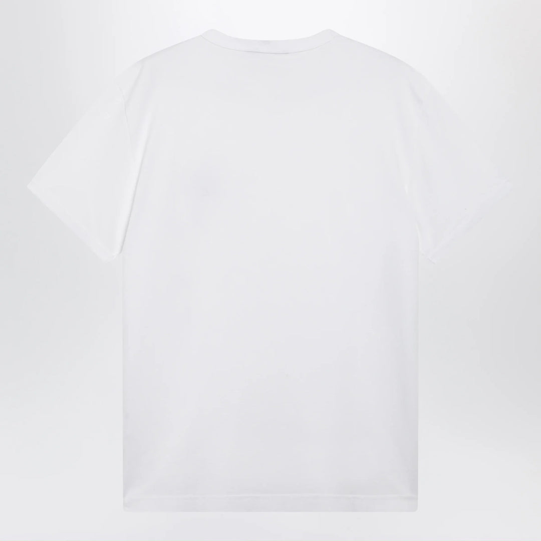 Dolce&amp;Gabbana - Cotton T-shirt with logo plaque in optic white Brand T-Shirt
