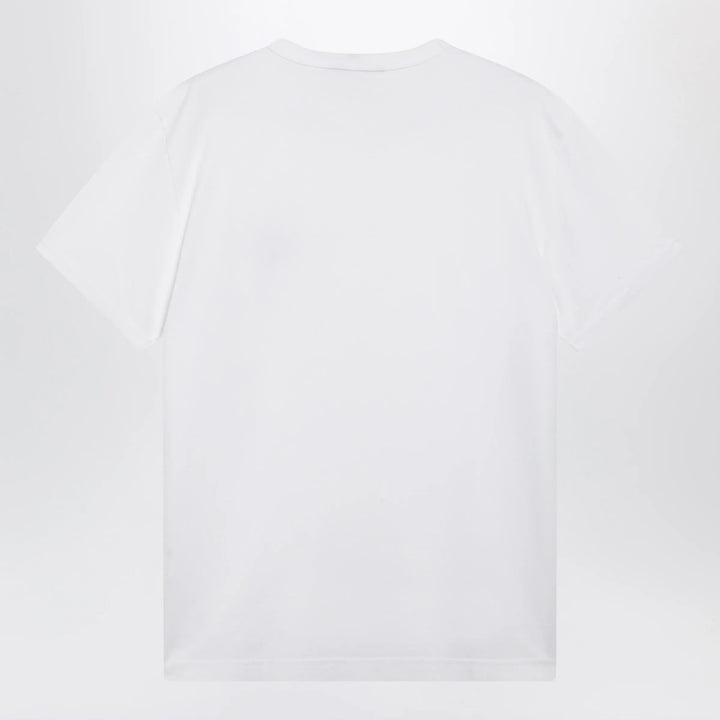 Dolce&amp;Gabbana - Cotton T-shirt with logo plaque in optic white Brand T-Shirt
