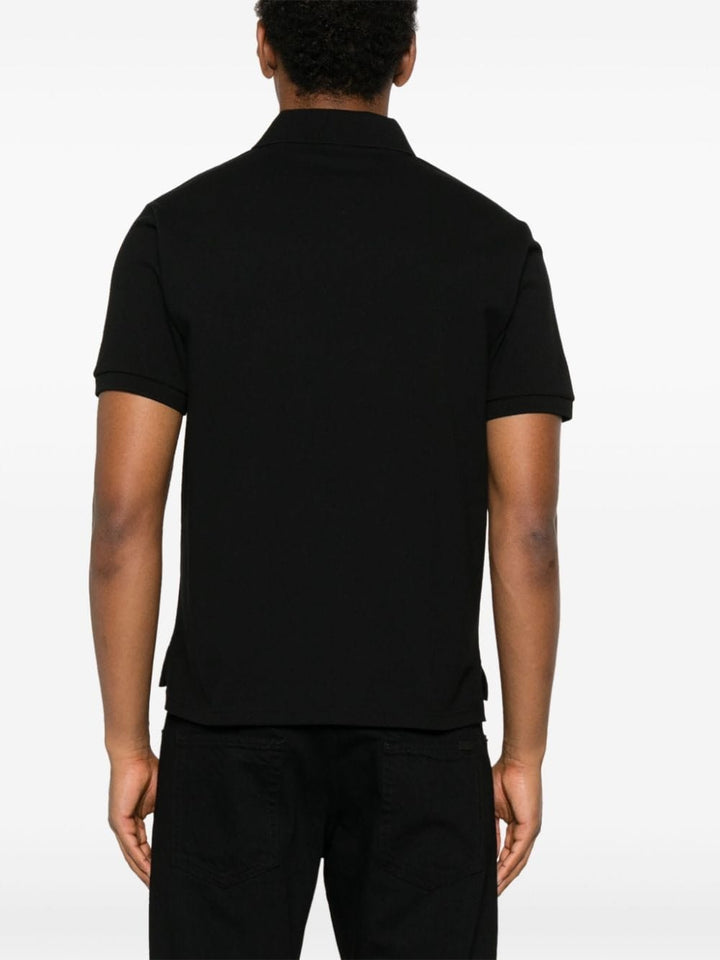 Saint Laurent Topwear Saint Laurent T-shirts and Polos Black Saint Laurent Black Cassandre Logo Piqué Polo Shirt at Italian Luxury Group Brand