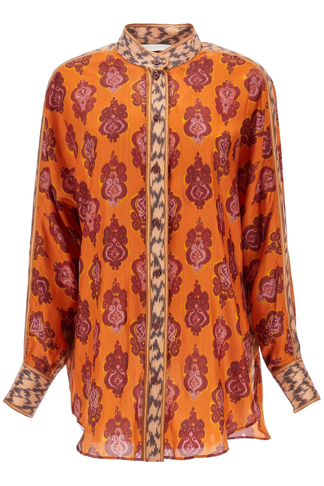 Zimmermann Topwear 0 Zimmermann orange silk shirt ikat long sleeve loose fit Zimmermann orange silk shirt ikat long sleeve loose fit Brand