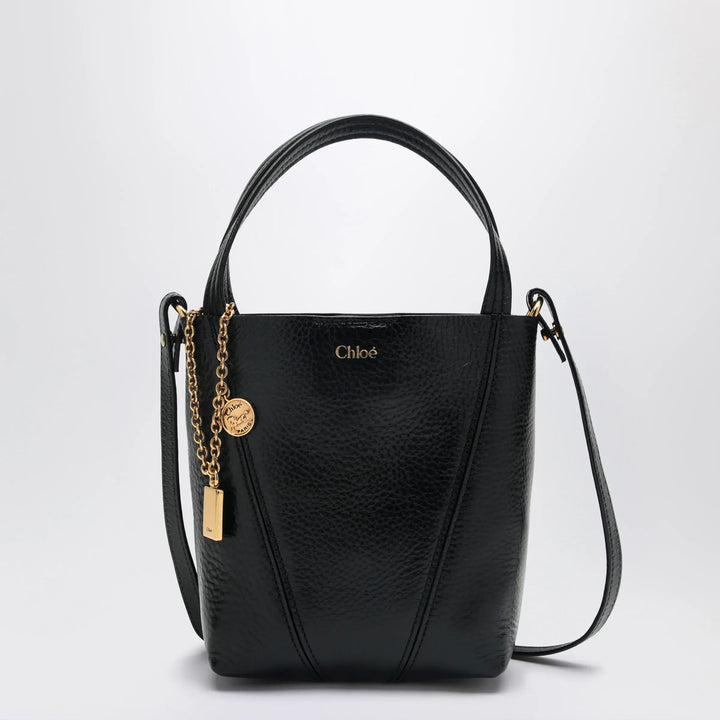 Chloé - Small Spin black leather tote bag Brand Tote Bag U