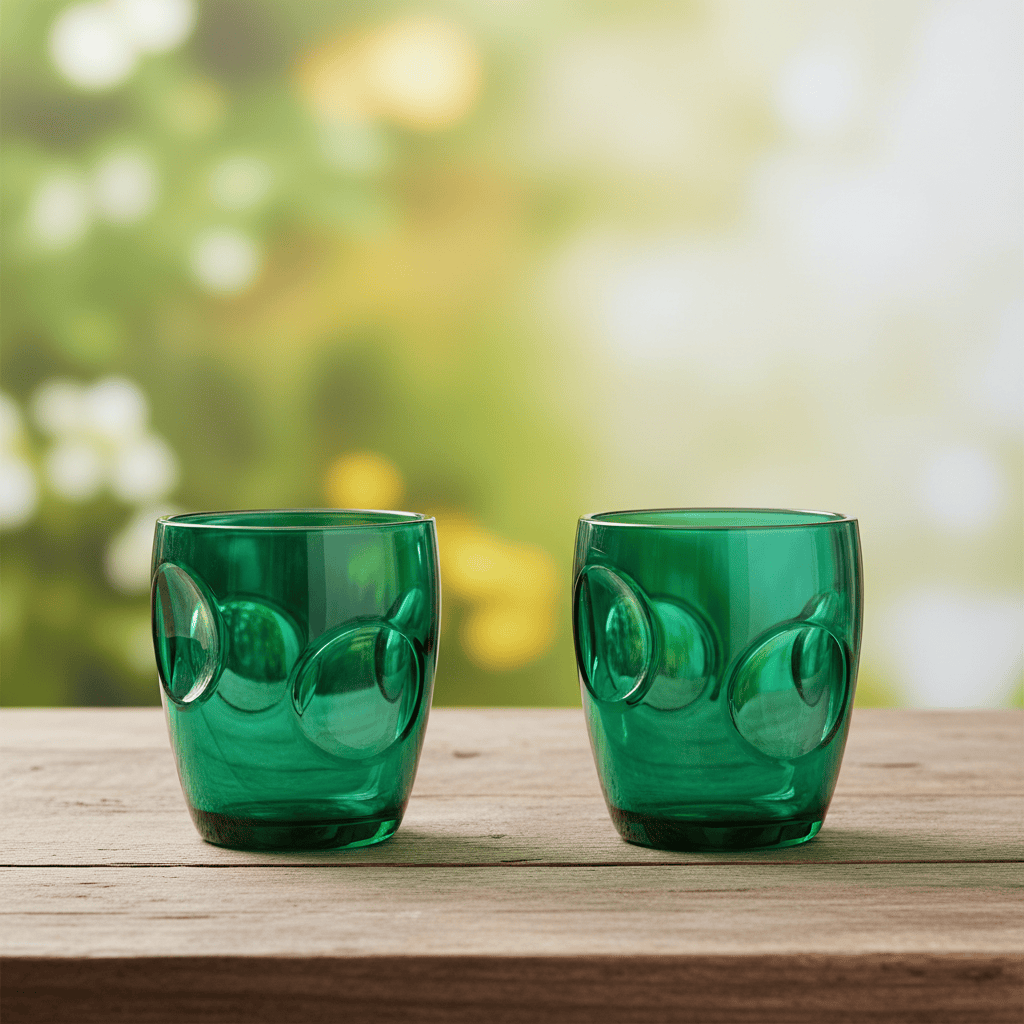 Mario Luca Giusti Fisheye Set of 2 Tumblers Green Brand Tumblers
