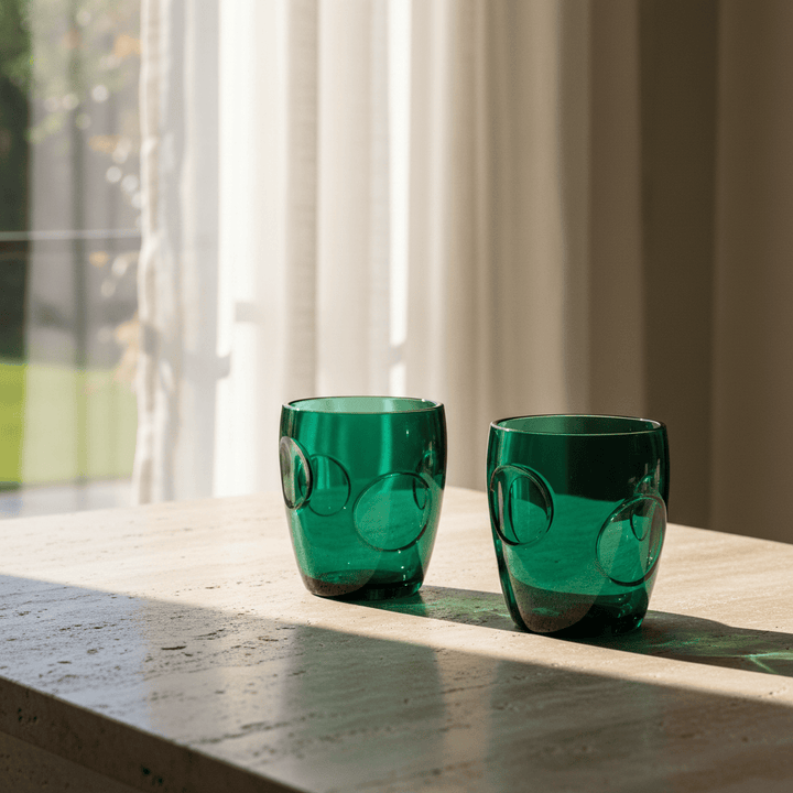 Mario Luca Giusti Fisheye Set of 2 Tumblers Green Brand Tumblers